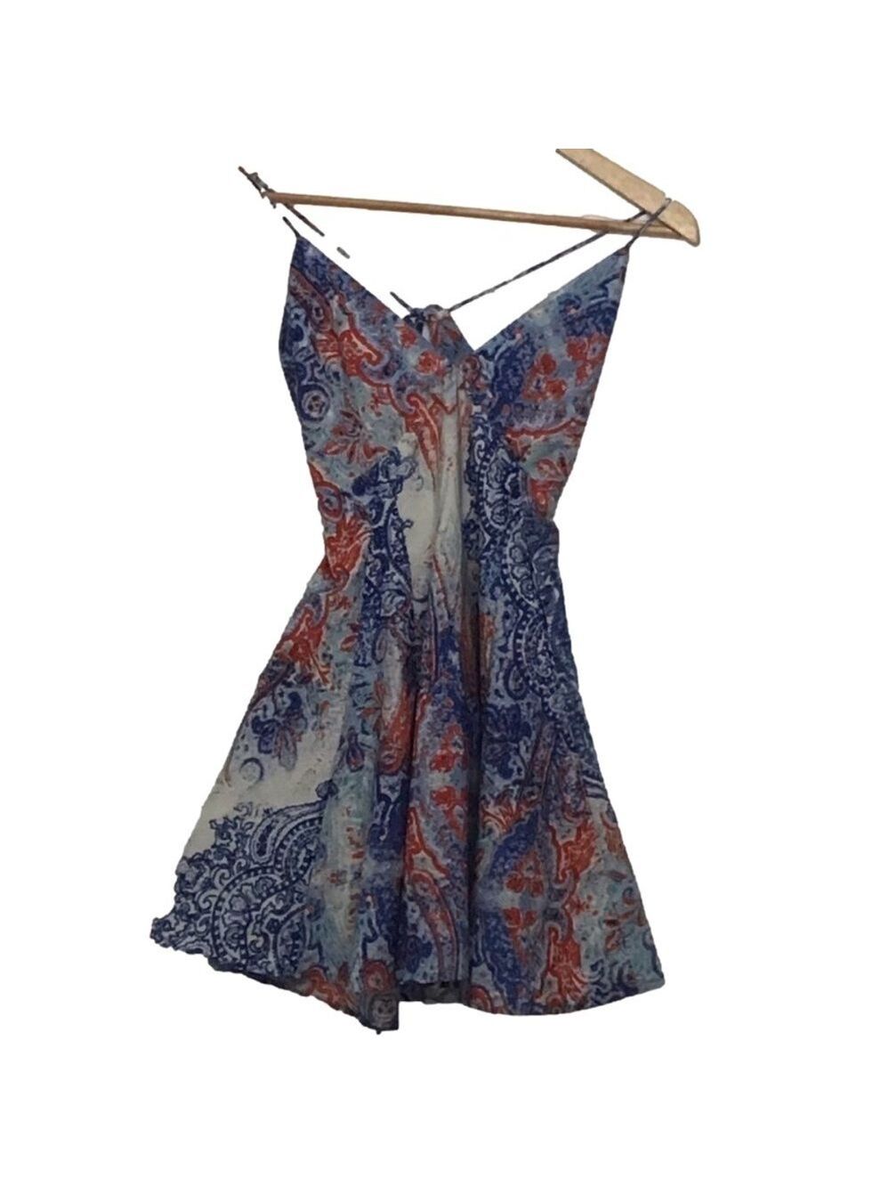 STEETWEAR society summer mini dress open back ajustable multicolored lightweight